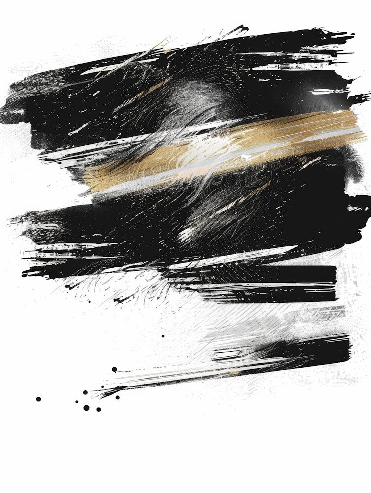 Black And Gold Brush Strokes 15