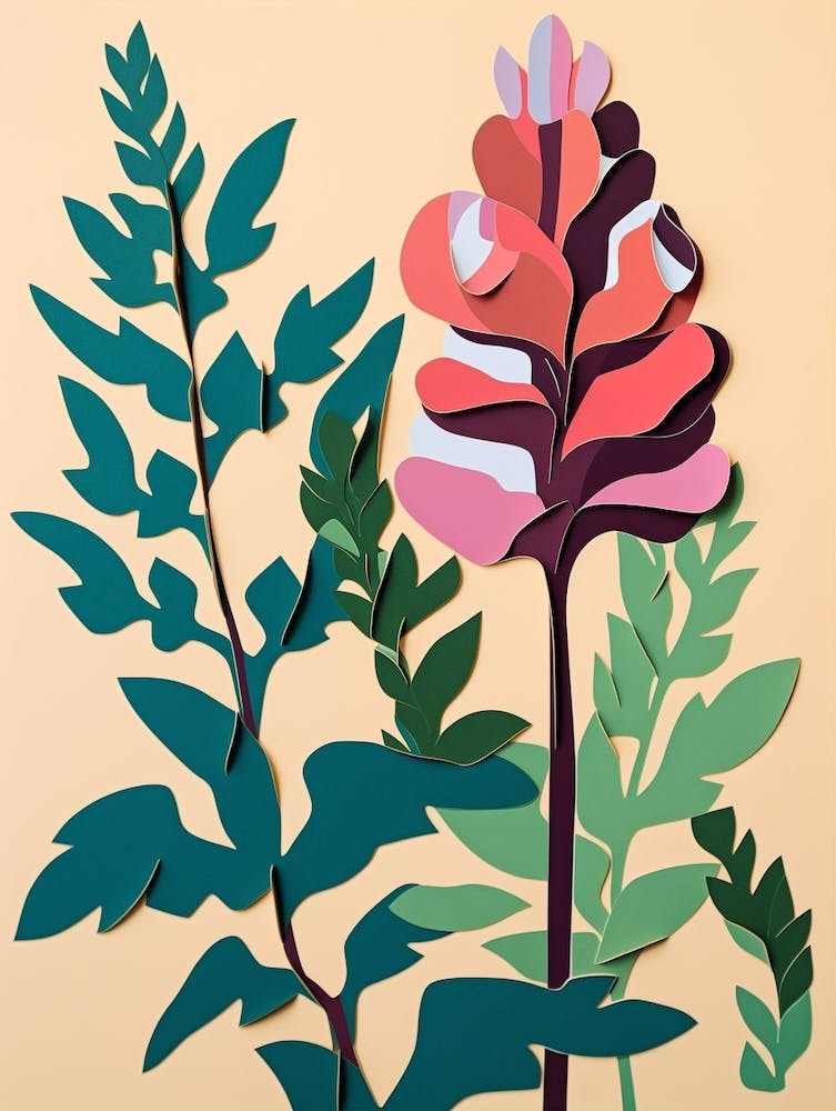 Cut Out Style Flower Art Aconitum 2
