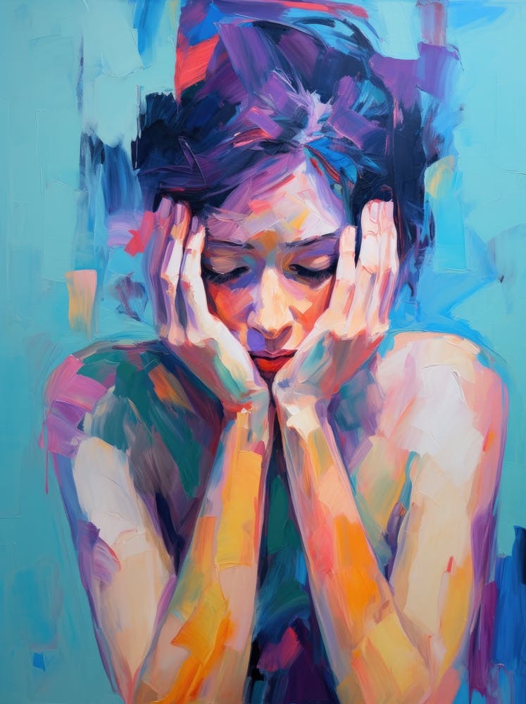 Woman With Her Hands On Her Head