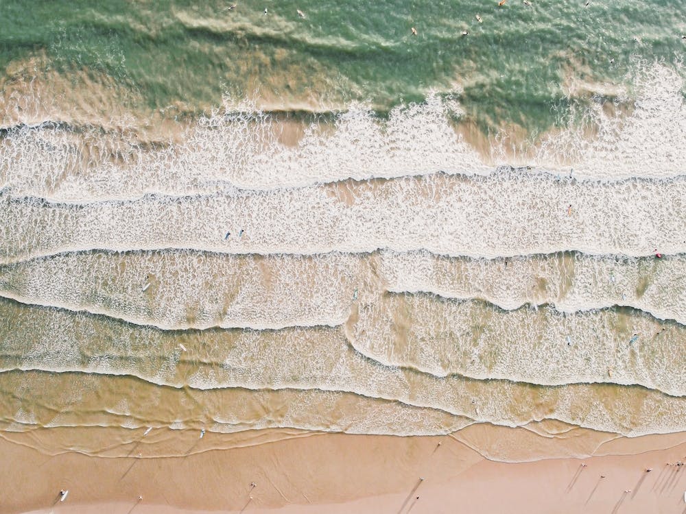 Beach Waves From Above