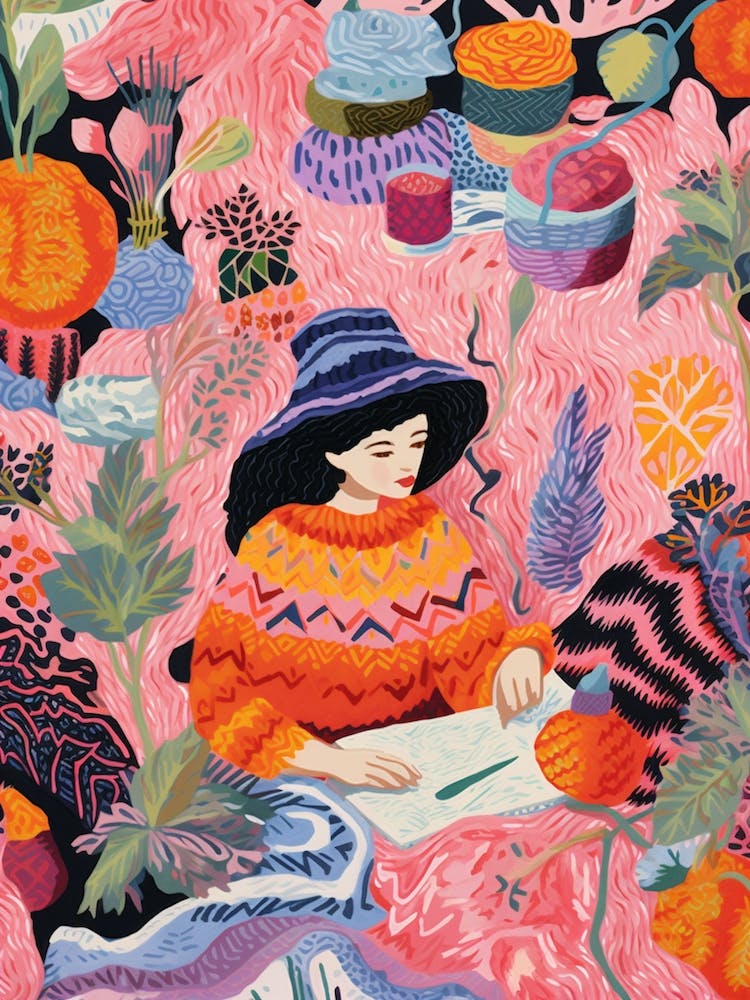 Illustration Boho au Crochet