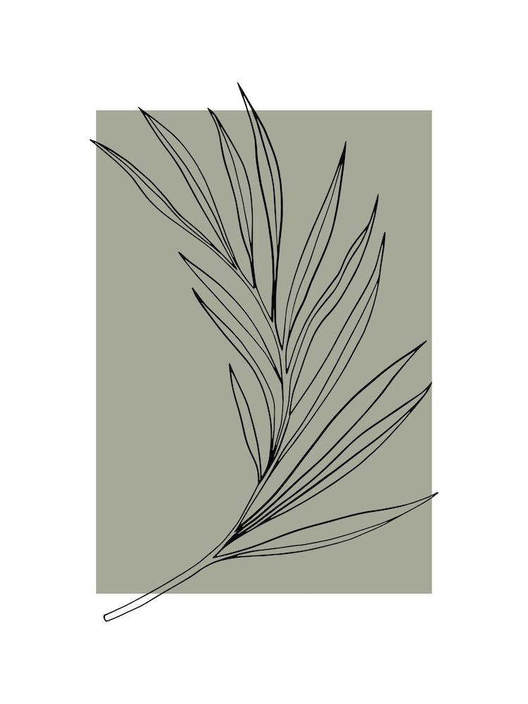 Sage Green Botanical Leaf 1