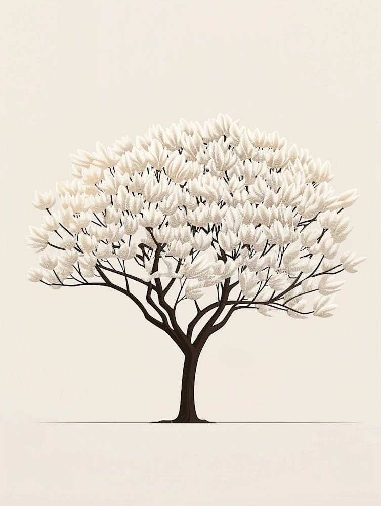 Magnolienbaum Pixel-Illustration 1