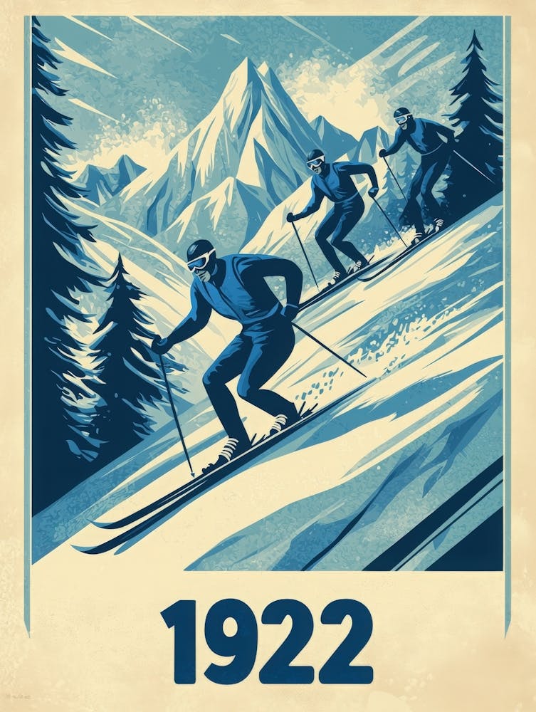 Aihrgdesign Une Affiche de Sports Vintage Inspirée des Jeux d'Hiver