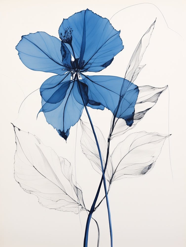 Blue Botanical Bird Of Paradise 2
