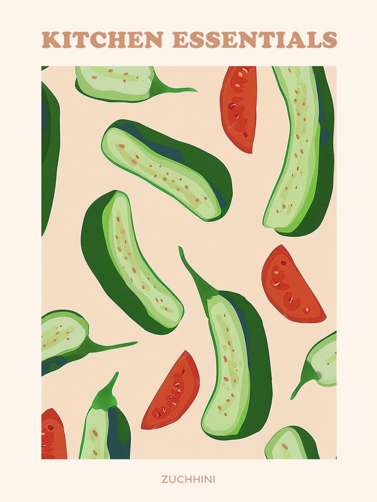Zucchini Pattern Illustration 2 Poster