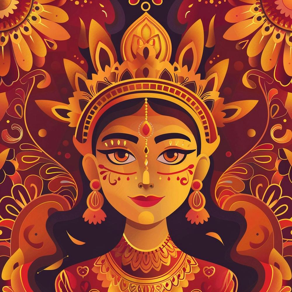 Durga Puja Themed Banner Texture With Goddess Du 17