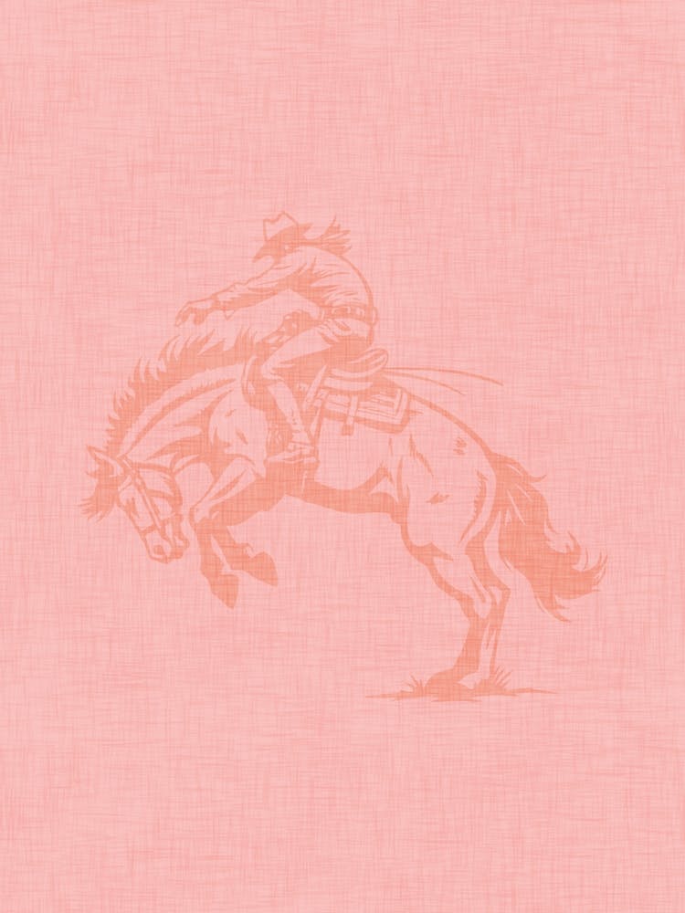 Cowboy On A Bucking Horse Pink