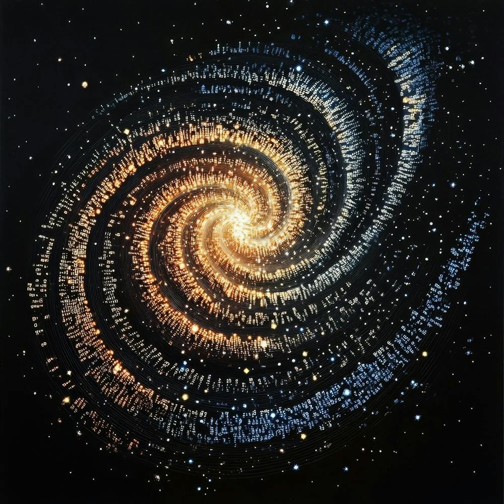 Étoile sur fond de galaxie