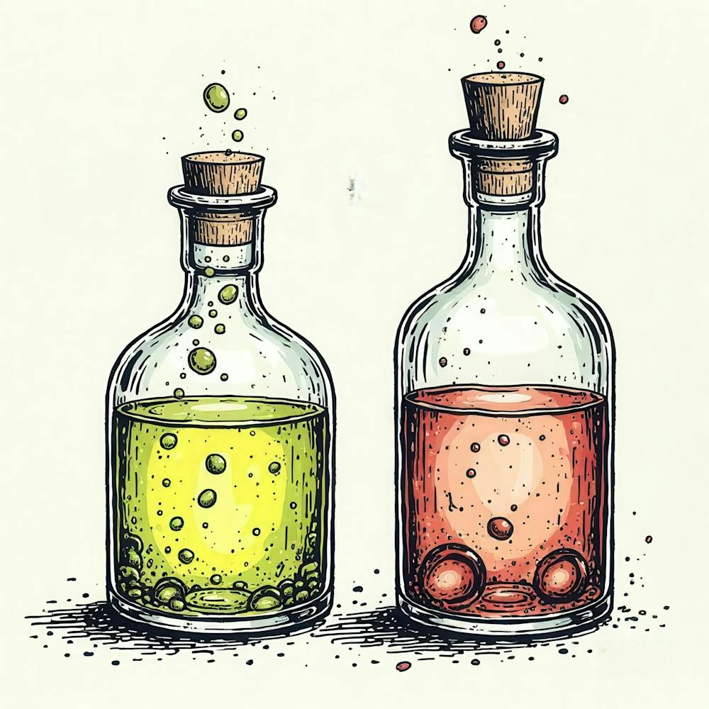 Two Bottles Of Liquids