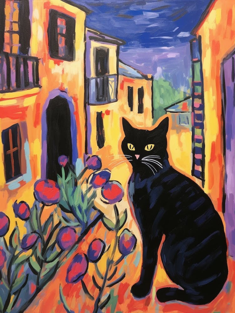 Painting Of A Cat In Urbino Italy 2