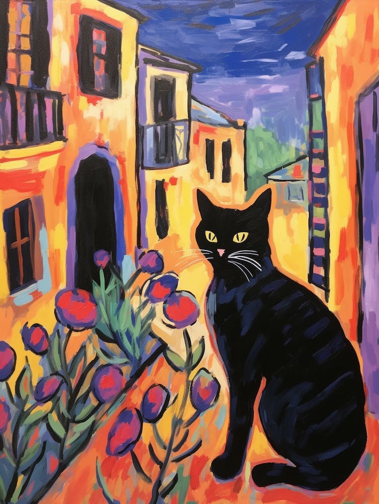 Painting Of A Cat In Urbino Italy 2