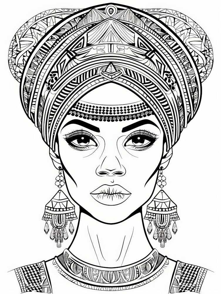 African Woman Coloring Page