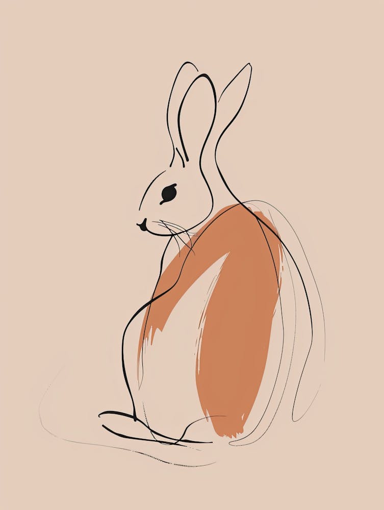 Rabbit - Boho, Line Art 2