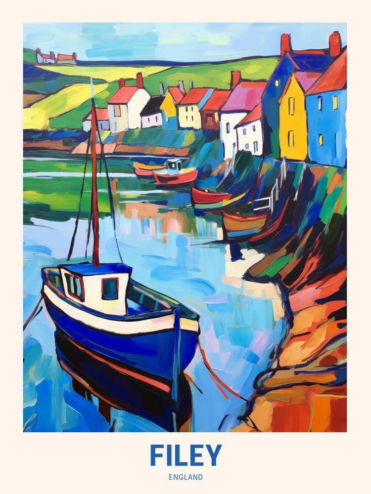 Filey England 6 Uk Travel Poster