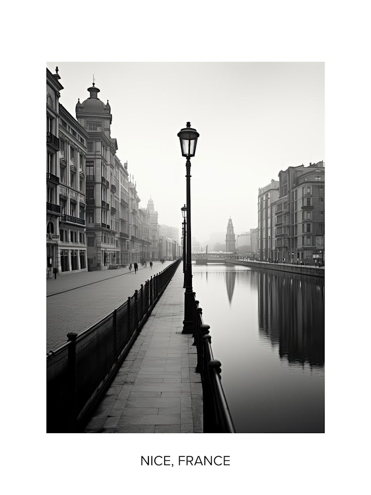 Poster Of Santander, Spain, Photography In Black And White 4