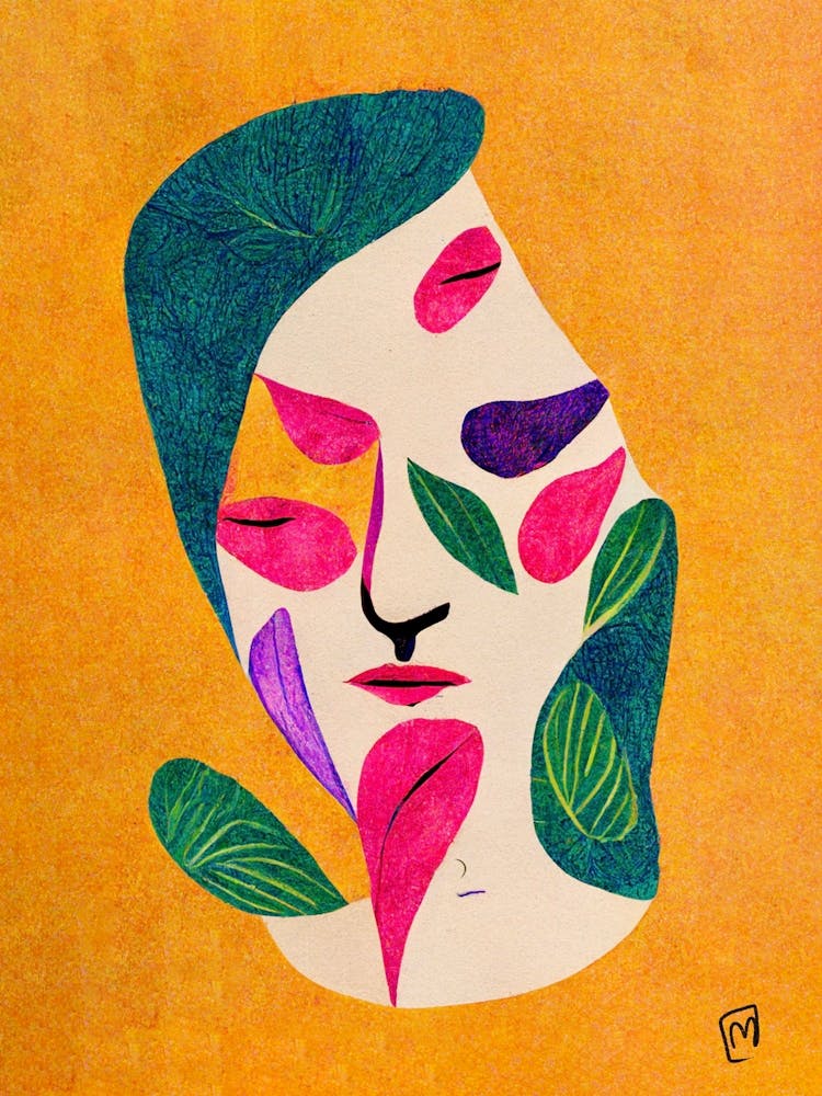 Abstract Floral Botanical Face 5