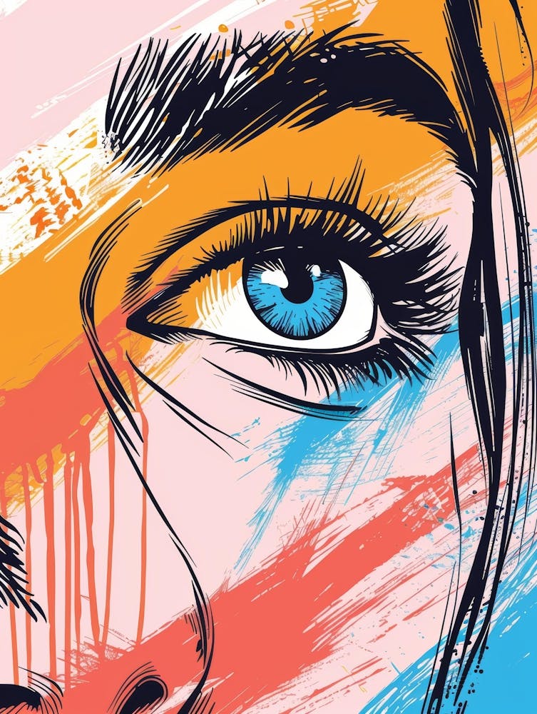 Portrait Of A Woman With Blue Eyes 1