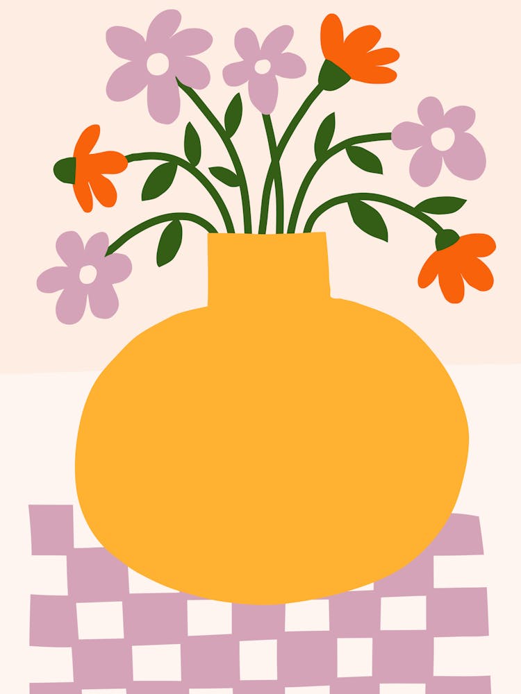 Colorful Flower Vase Print 3