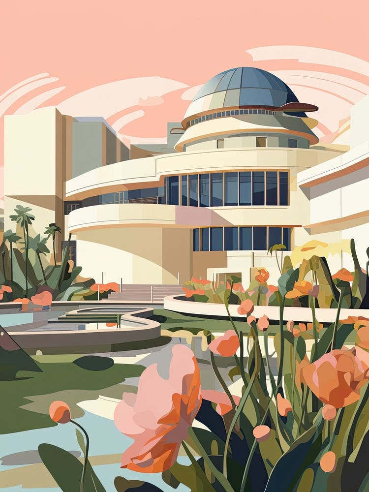 The Guggenheim Museum   Bilbao, Spain   Cute Botanical Illustration Travel 0