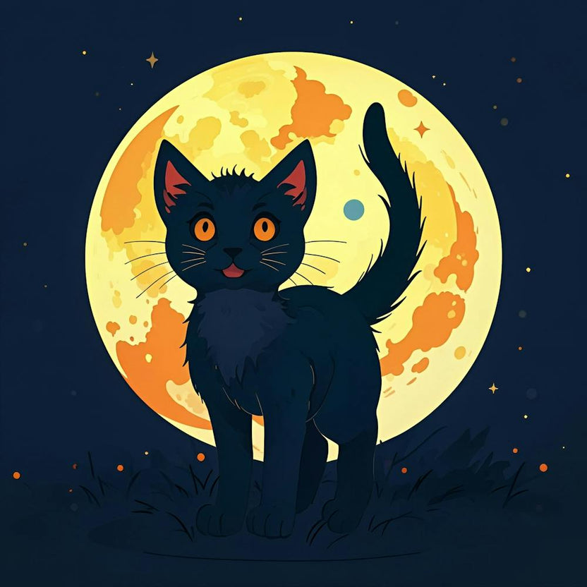 Black Cat In The Moonlight 2