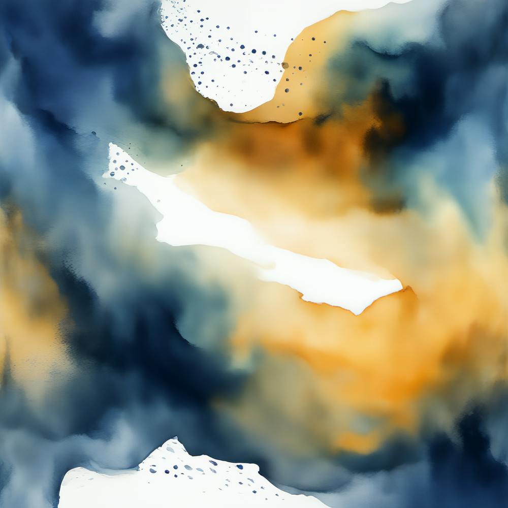 Beautiful royal navy abstract background. Drawn, hand-painted aquarelle. Wet watercolor pattern. Artistic background with copy space for design. Vivid web banner. Liquid, flow, fluid effect.