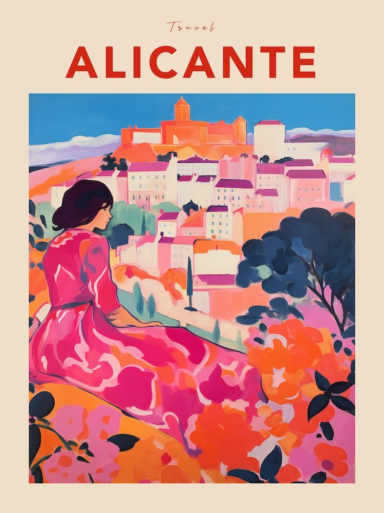 Alicante Spain Fauvist Travel Poster