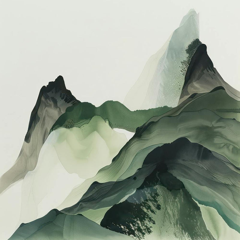 Japanese Watercolour Of Mount Amakarazi 4