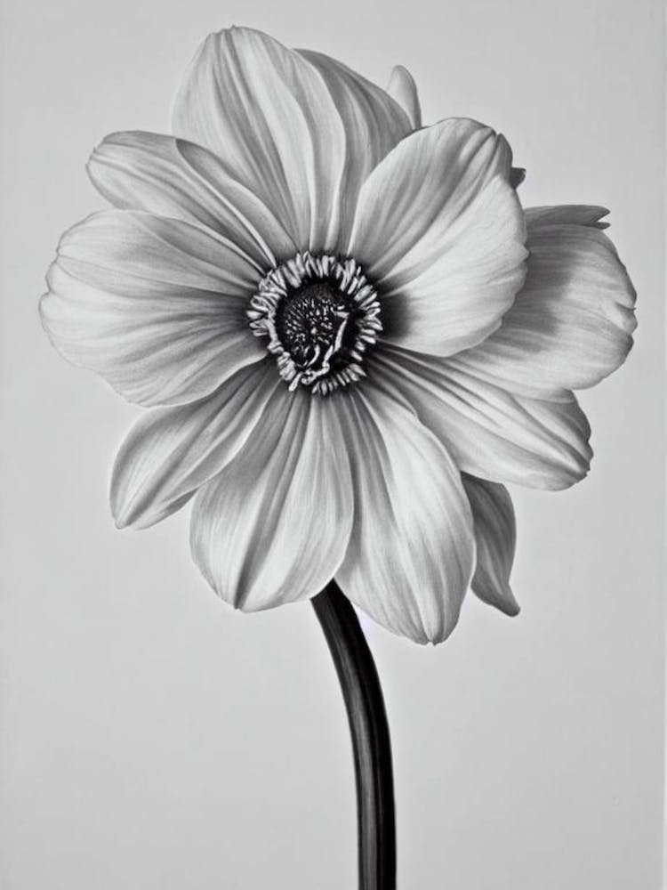 Daffodils B&W Pencil 3 Flower