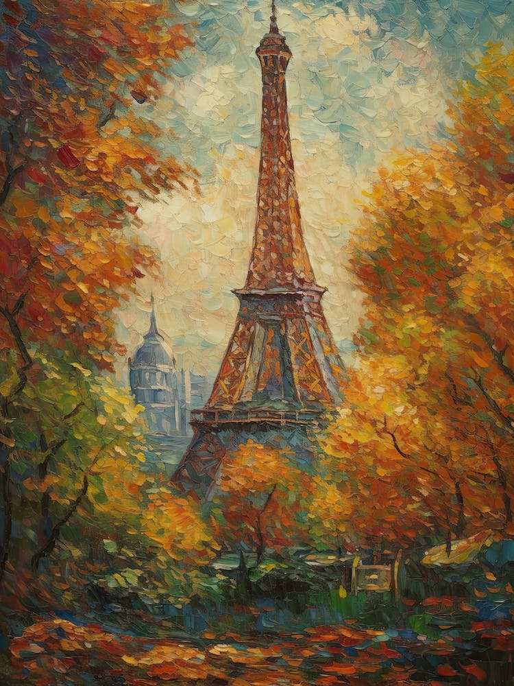 Eiffel Tower Paris France Paul Signac Style 20