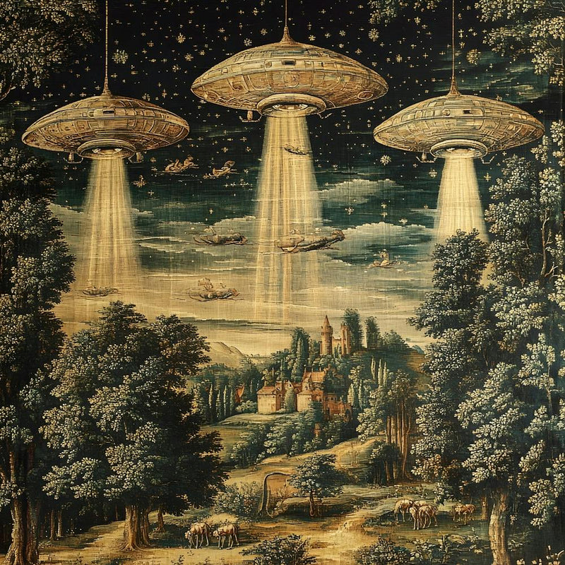 Alien Invasion Ancient Tapestry 3