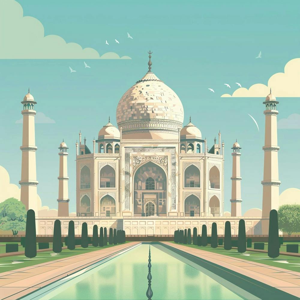 A Taj Mahal In Agra Vector Design Illustration 1719953680 1