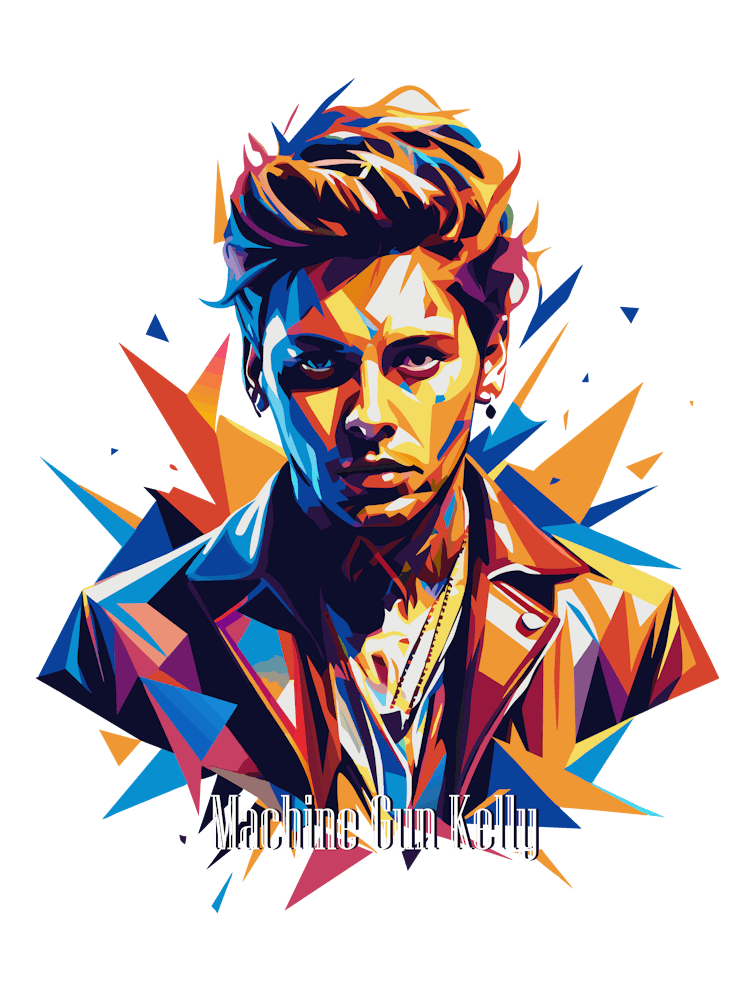 Machine Gun Kelly 02 Portrait Music Icon Style WPAP Pop Art