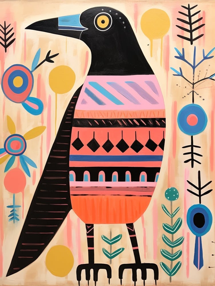 Pink Scandi Crow 4