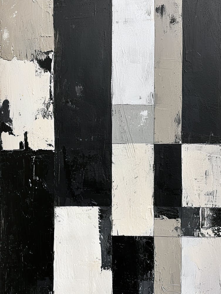 Abstract Painting, Black And White 654