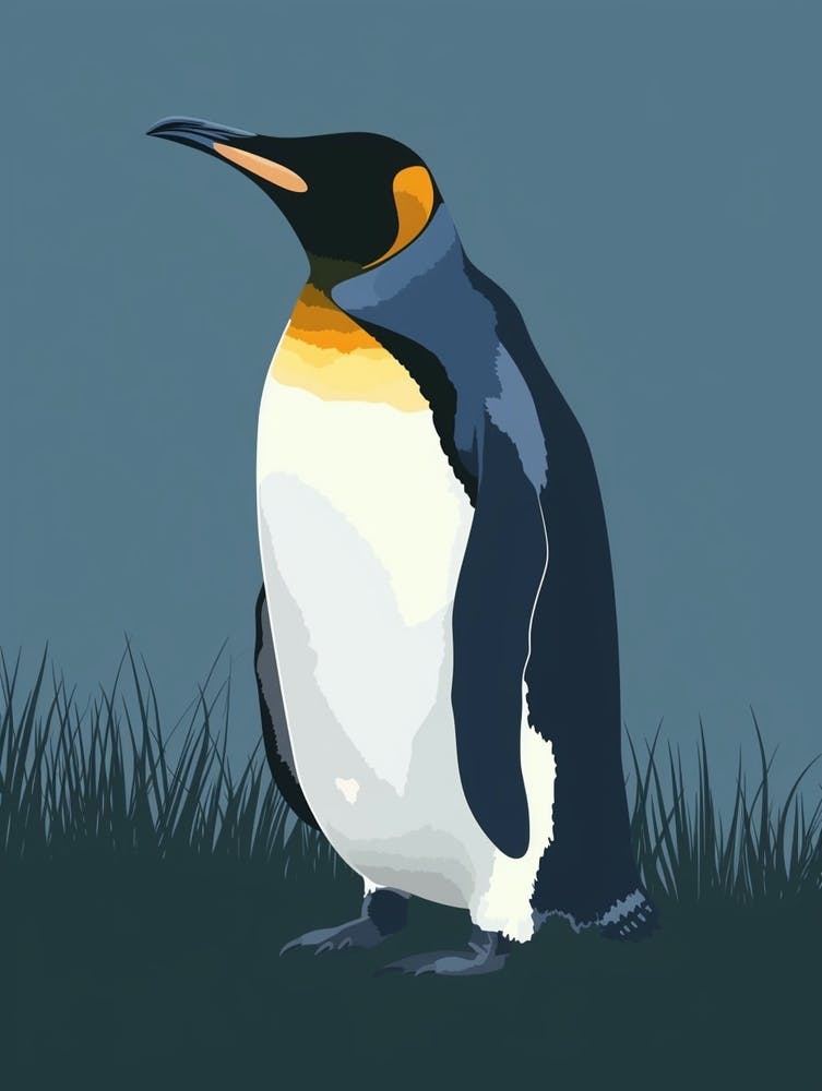Emperor Penguin Oamaru Blue Penguin Colony Minimalist Illustration 4