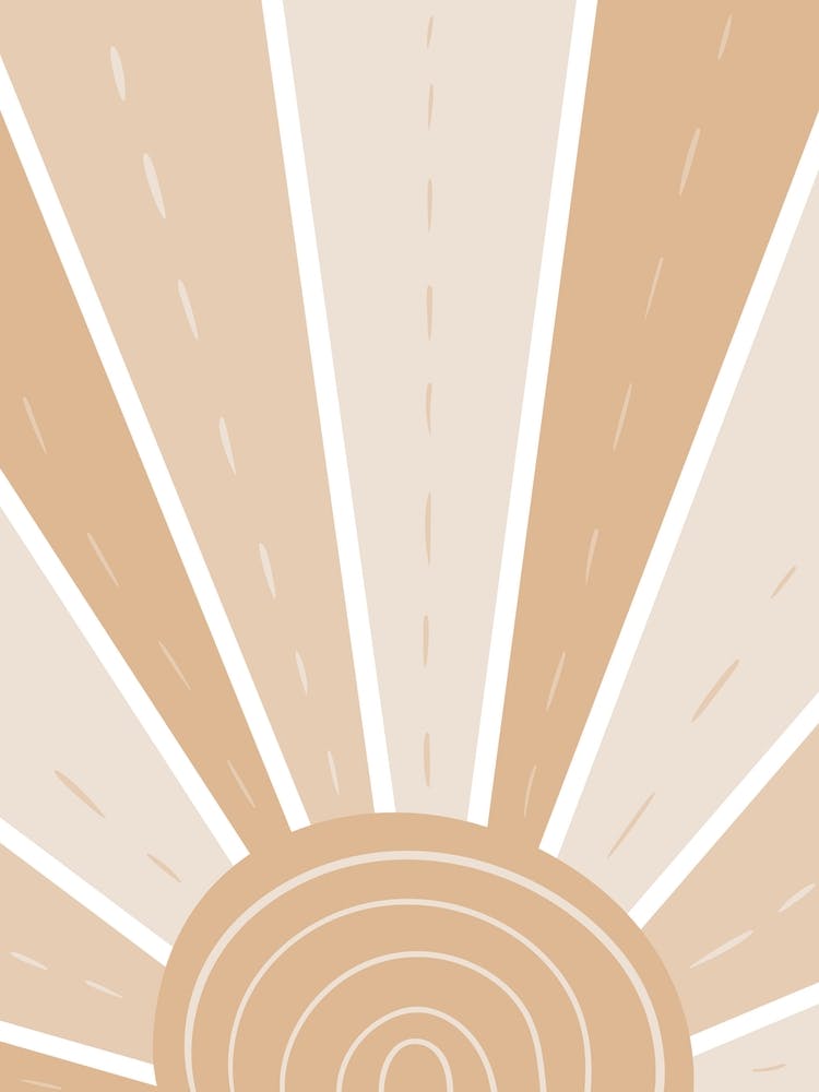 Sunburst Retro Beige Boho