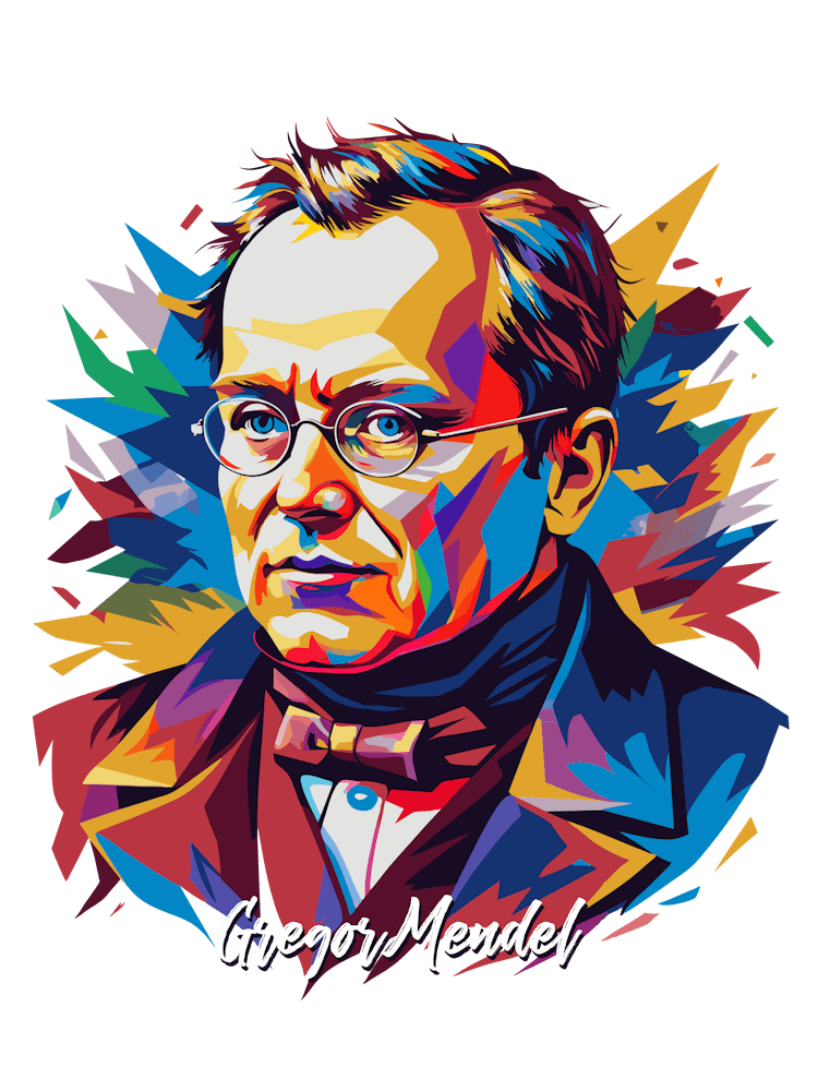 Gregor Mendel 01 Portrait WPAP Pop Art