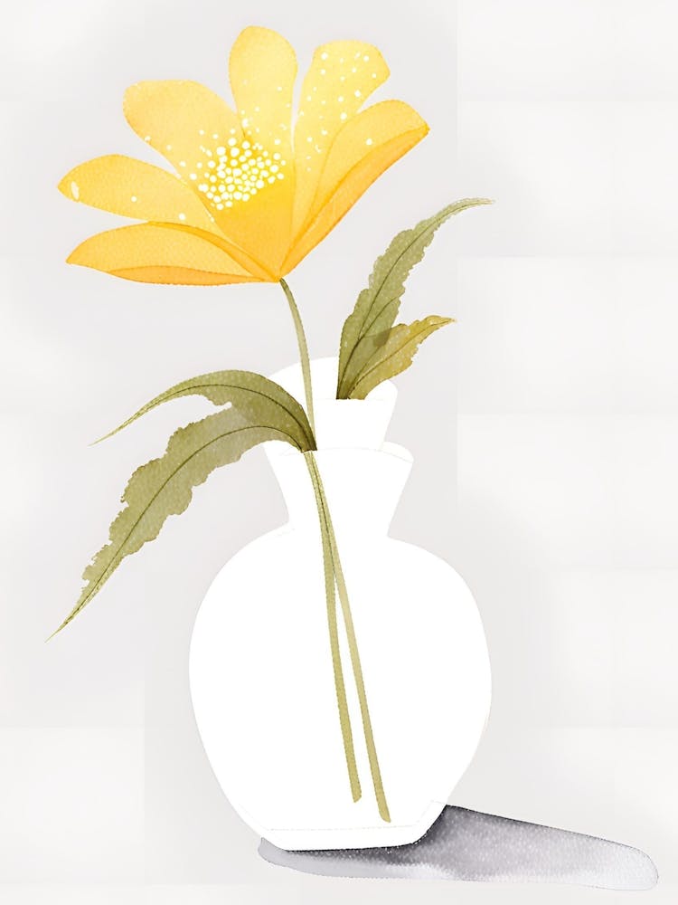 Fleur Jaune Dans Un Vase