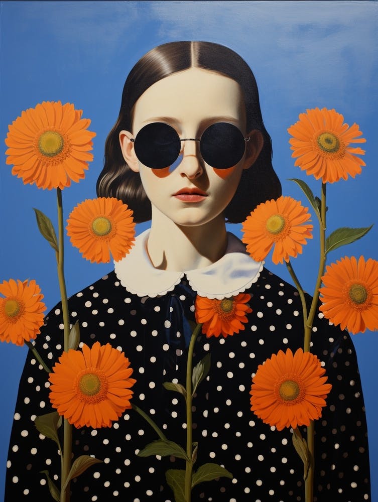Surreal Flower Portrait 9 Painting