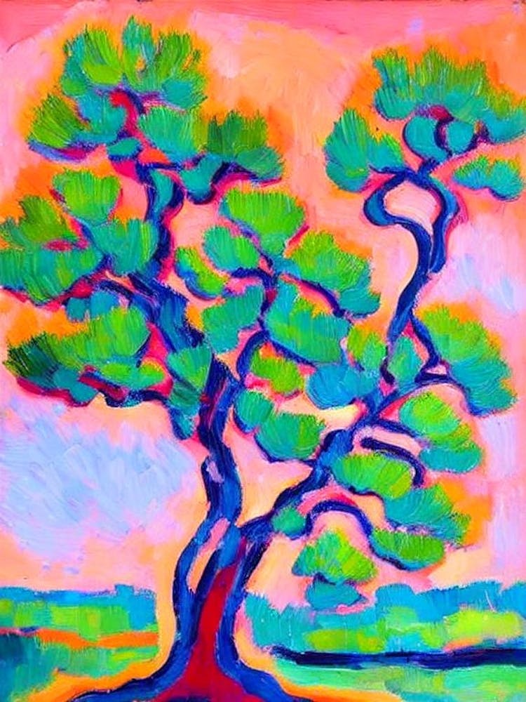 Pinyon Pine tree Abstract Block Colour