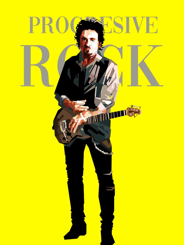 Steve Lukather Guitarist TOTO Rock Band In Retro Illustration Trending Now