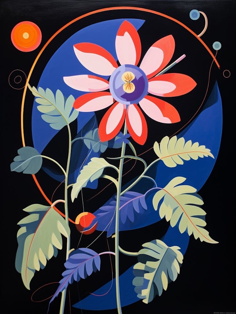 Passionflower 3 Hilma Af Klint Inspired Flower Illustration