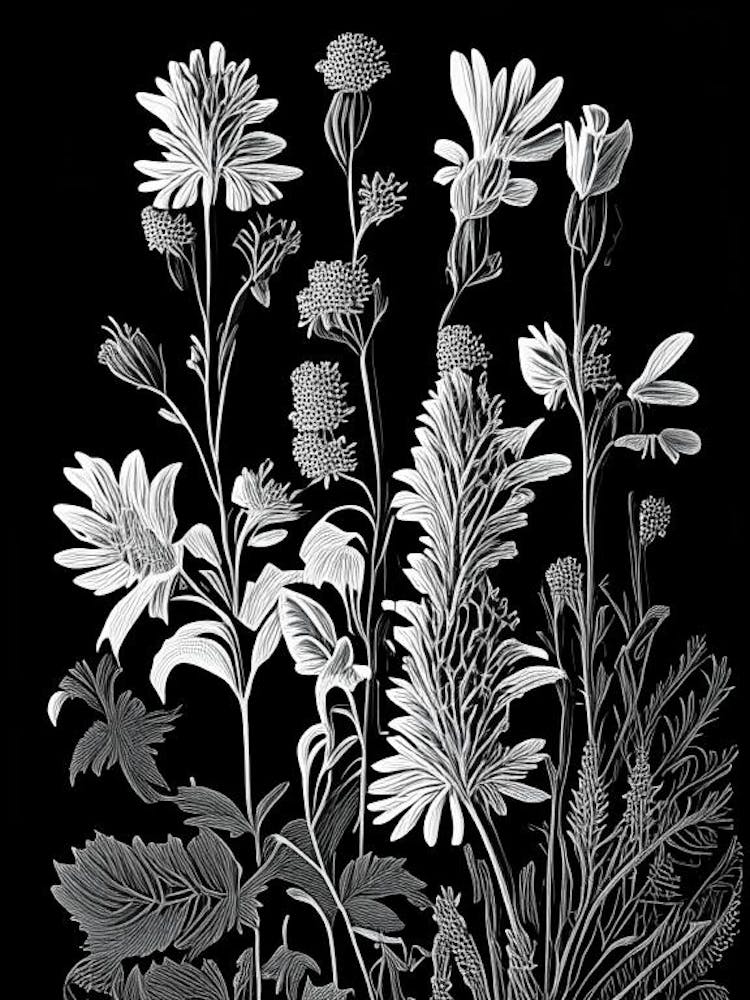 Speedwell Wildflower Linocut