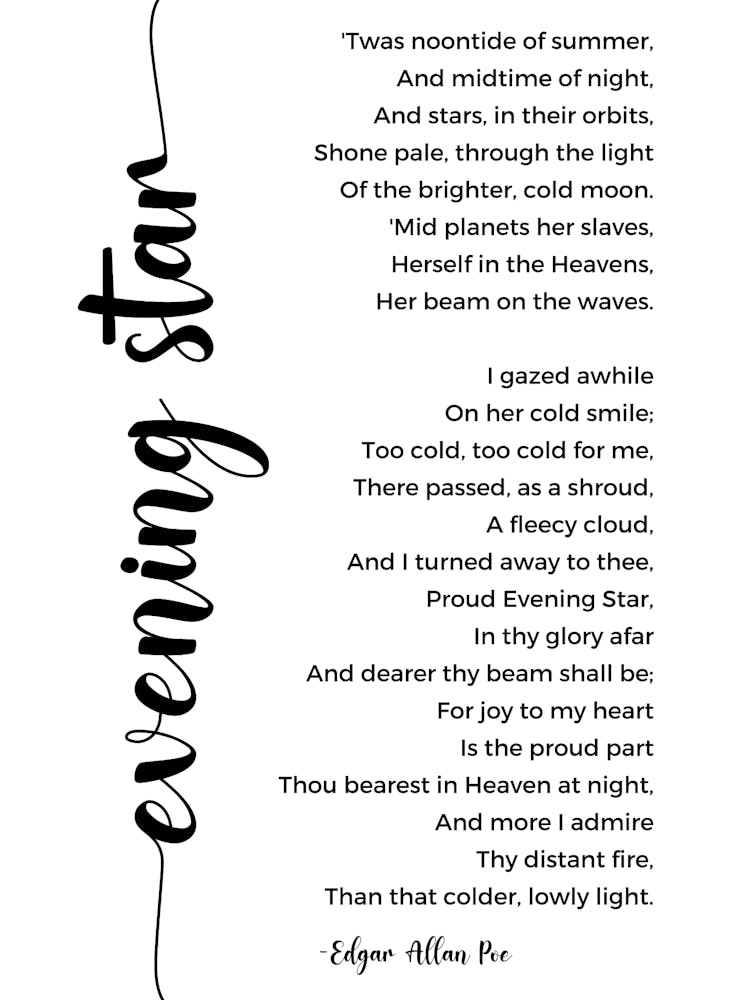 Evening Star Poem By Edgar Allan Poe