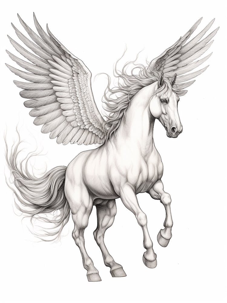 Pegasus Pencil Illustration