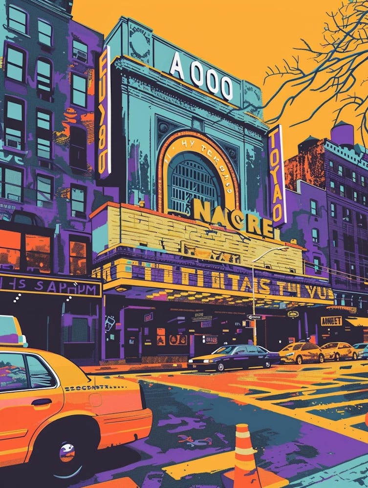 The Apollo Theater New York Colourful Silkscreen Illustration 1