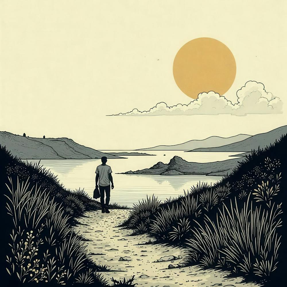 Man Walking Down A Path 1