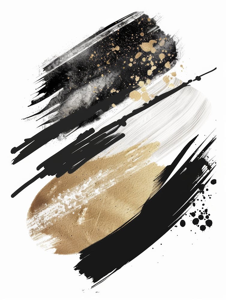 Gold And Black Brush Strokes 35