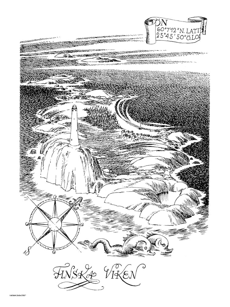 Collection de Dessins Moomin Phare Carte de la Vallée des Moomins